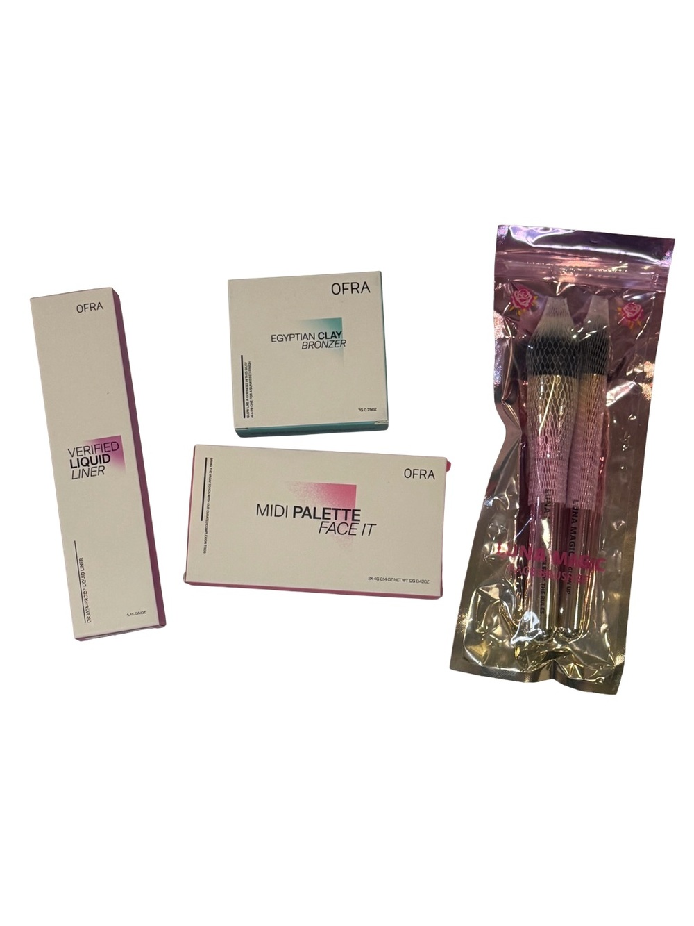 OFRA Bronze Glow Complete Face Bundle Egyptian Bronzer Palette Liner Brushes